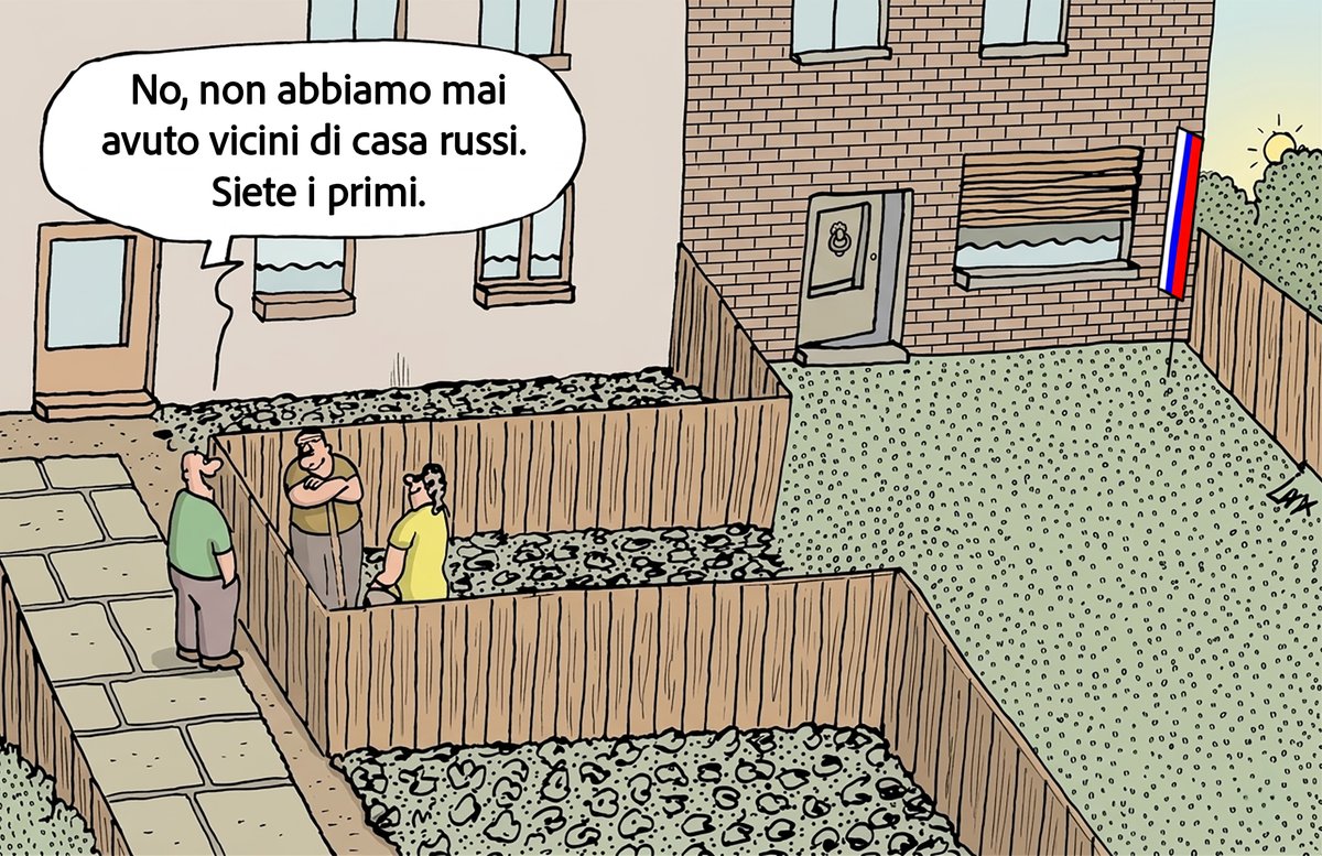 OpachiAndrea's tweet photo. Il giardino oggi, il tuo salotto domani. L’imperialismo russo funziona esattamente così: spostano la staccionata un centimetro alla volta, finché non ti ritrovi straniero in casa tua.

L'unica soluzione, al momento, è la distruzione sistematica del nemico. https://t.co/ddcqRiLljg