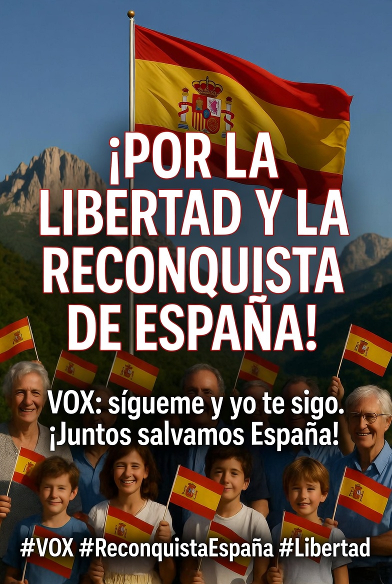 FrankBotias's tweet photo. ¡Amigos y patriotas de VOX!
Por la libertad de España y la reconquista de nuestra querida patria. Defendamos juntos nuestra cultura, nuestras tradiciones y el futuro de nuestros hijos.
Si eres de VOX, ¡sígueme y yo te sigo de vuelta! Mutual follows para unir fuerzas.
¡España siempre por encima de todo! 🇪🇸💪
#VOX #Libertad #ReconquistaEspaña #EspañaViva