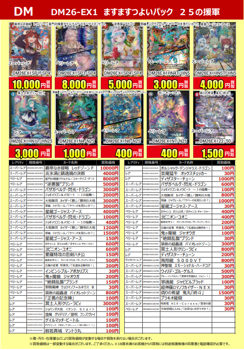買取告知更新！】 #デュエルマスターズ #ますますつよいパック25の
