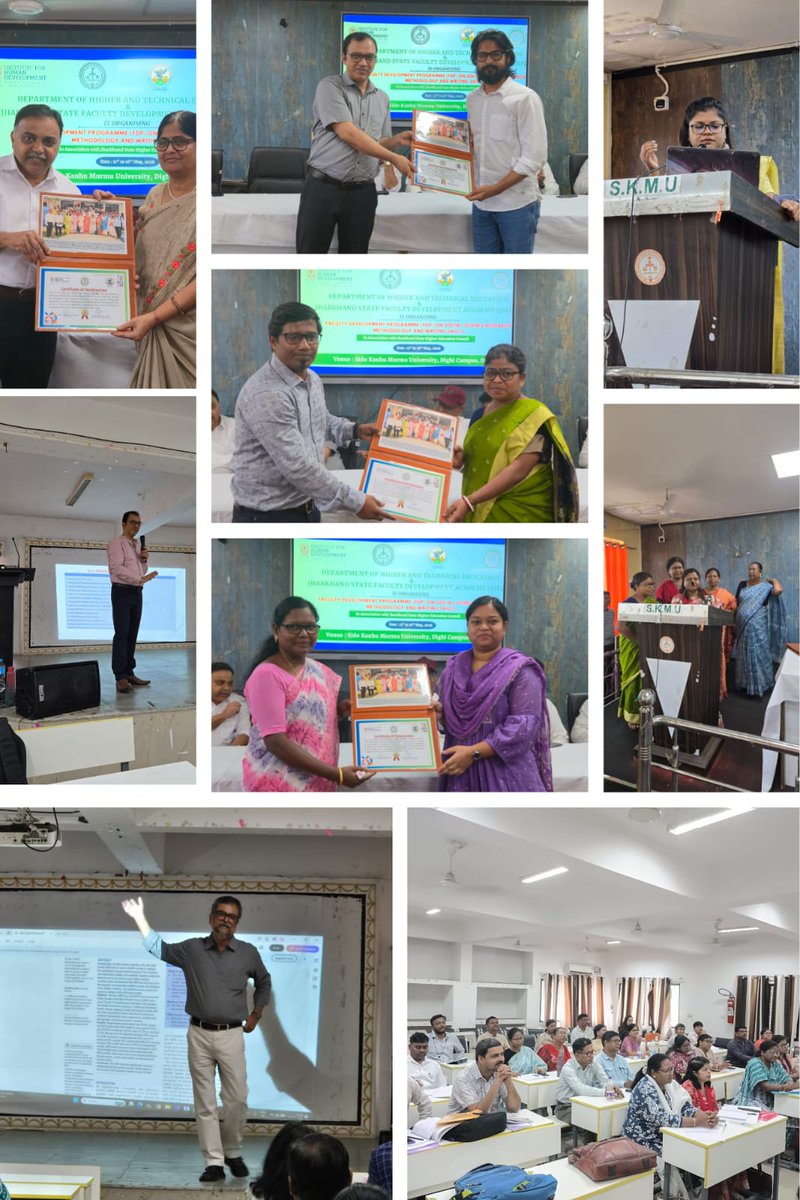 jsfda2025's tweet photo. JSFDA concluded the FDP on “Social Science Research Methodology &amp; Writing Skills” for SKMU, Dumka with certificate distribution among faculty participants. Organized with IHD, New Delhi &amp; Ranchi (11–16 May 2026). #JSFDA #FDP #SKMU https://t.co/pyQsrDteFs