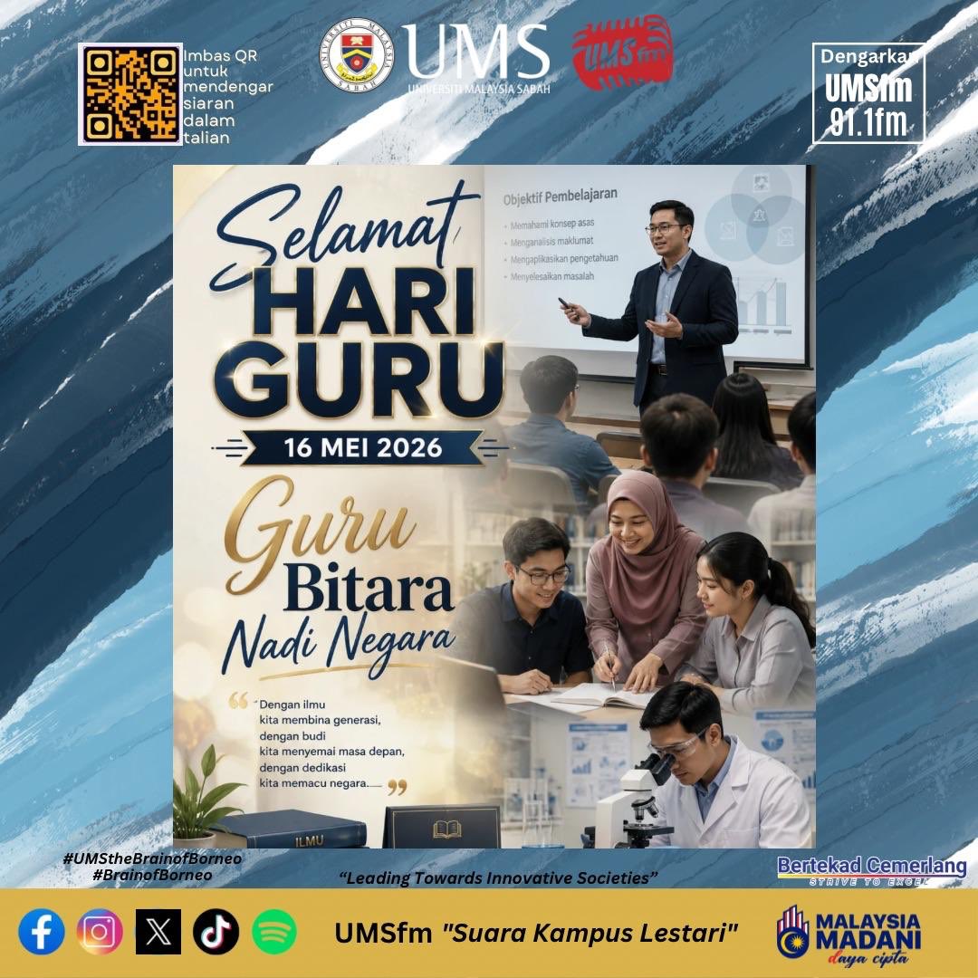 UMS_fm's tweet photo. #ums
#umsfm
#selamathariguru
#umsthebrainofborneo https://t.co/qzMpHUTsjJ