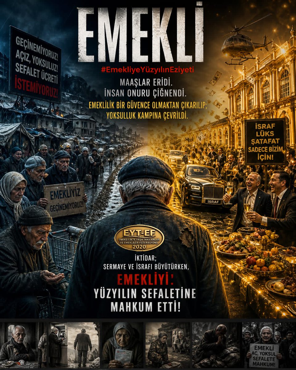 yerel_halk's tweet photo. TALEBİMİZ AÇIK NET
➡️TÜM EMEKLİLERE
➡️ SEYYANEN 40.000TL
ARDINDAN İVEDİ ŞEKİLDE
➡️🅰️🅱️🅾️%70
➡️İNTİBAK
➡️5000PRİM
➡️ KISMİ EMEKLİLİK
@RTErdogan @_cevdetyilmaz
@isikhanvedat @memetsimsek
#EmekliyeYüzyılınEziyeti
#5000Kısmiye27YıllıkEziyet https://t.co/hnsgpUHgkP