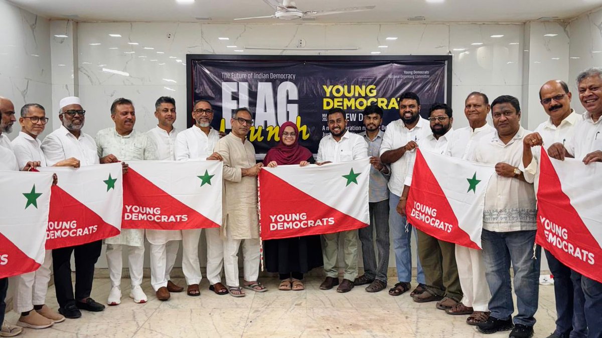 1YoungDemocrats's tweet photo. A new flag, a new vision, and a new movement for justice, equality, and youth empowerment.
Young Democrats officially begins its journey with hope, courage, and the strength of the people.
#YoungDemocrats #mkfaizysdpi #FlagLaunch #YouthPower #NewDelhi https://t.co/kpqueT0Ww3