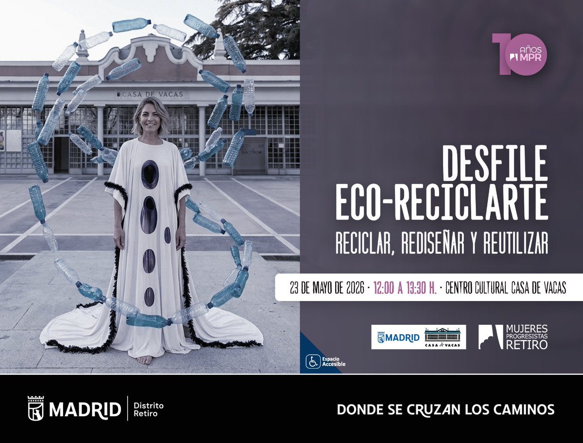 AMProgresRetiro's tweet photo. 💜  MPR, por su 10.º aniversario, te invita 📷 📷 📷Sábado 23 de mayo 📷Terraza C.C. Casa de Vacas, P. Retiro Entrada libre 🕛📍 https://t.co/Nemr1faiM2