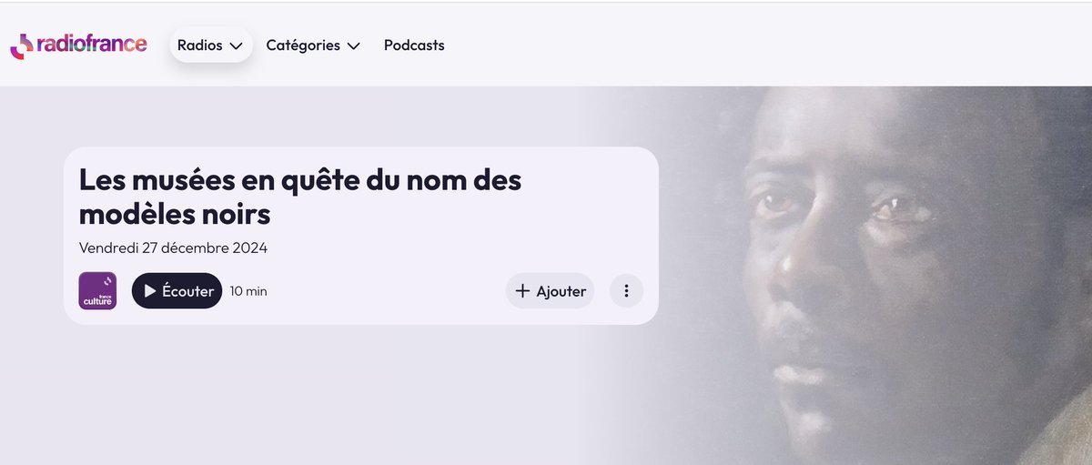 HDA_edu_num's tweet photo. [#DimanchePodcast]📻 Série "Le point culture" @franceculture une émission sur la recherche des modèles noirs au sein des #collections des #musées, un travail d’enquête minutieux pour retrouver un prénom. Avec l'historienne de l'art A. Lafont👉https://t.co/rqYJR0GX4F
#Émancipation https://t.co/b4QzMC4BbK