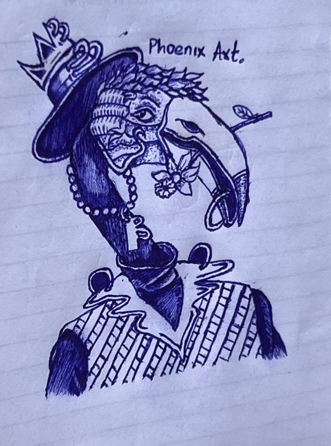 Phoenixrate's tweet photo. This is MY ENTRY FOR @thebeaksart Art Contest 🖊️

 Reimagined Beak in my style

Hours of work with my pen for the @thebeaksart Art Contest.

Reimagined the Beak character with detailed line work and cross-hatching. Traditional hand-drawn ink on paper ✍️.

@DKashtalyan 
@thebeaksart