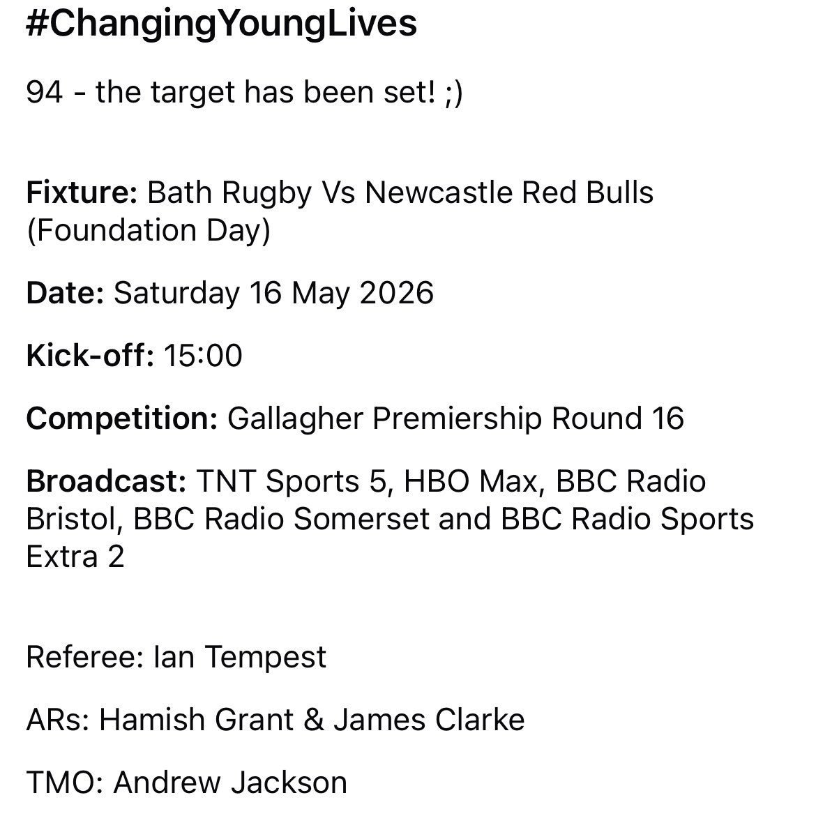 Bath Supporters tweet media