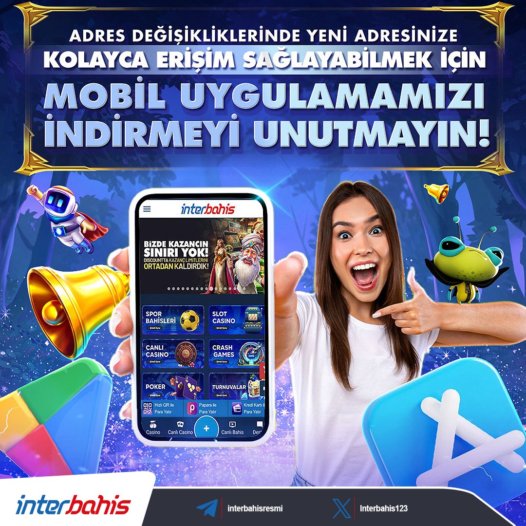 interbahis123's tweet photo. 📲 İnterbahis Mobil Uygulaması Artık IOS ve Android'de! 🥳
◾️Adres Değişikliklerinden Etkilenmemek İçin Hemen İndirin! 🎉
🤳📲 MOBİL UYGULAMA LİNKİ: https://t.co/CvsRdMUH8J
#İnterbahis #interapp #MobilUygulama #bonus #denemebonusuverensiteler #denemebonusu #casino #slot https://t.co/EWitVqvfyV