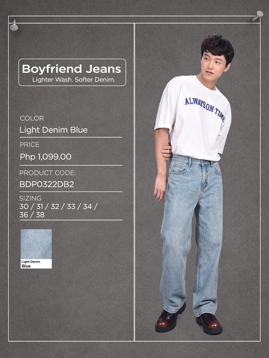 benchtm's tweet photo. Boyfriend Jeans on Kyle Echarri — relaxed fit, off-duty cool, and effortlessly styled. #BENCHBoyfriendJeans

Get the look:
Kyle Echarri
Boyfriend Jeans (BDP0322DB2) P1,099
Top (BWL0032BU2) P1,399

Buy Official, Buy Original! Get these products plus more from our official online stores:
🔗https://t.co/dCakf3y0ut
🔗https://t.co/8wgoInypJw
🔗https://t.co/UVQJ0Gsijm
🔗https://t.co/IOwcnZkcrg
🔗https://t.co/Z1geGbSCuM

Buy only from official BENCH stores and online platforms to ensure authentic and high-quality products.