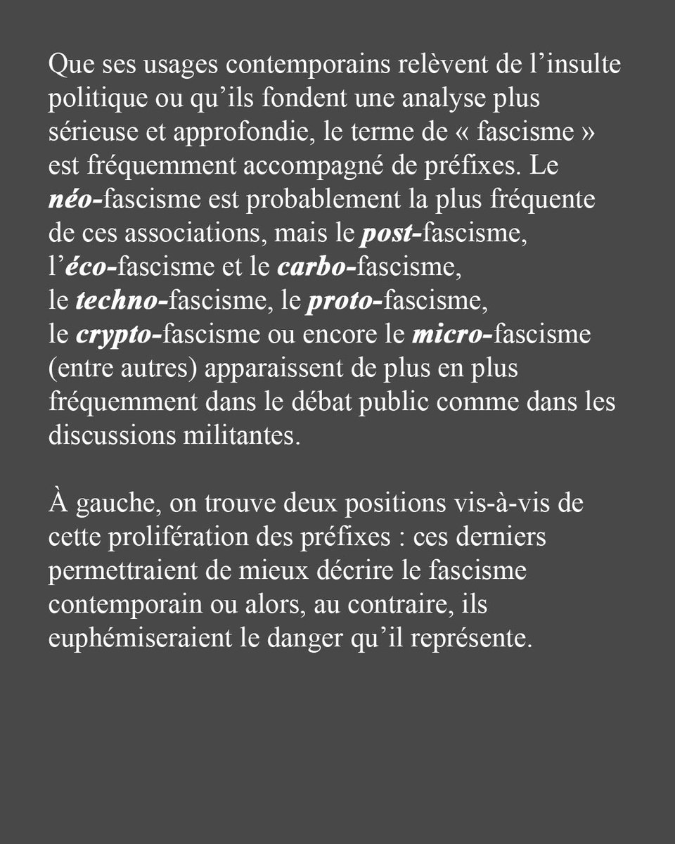 twoinou_'s tweet photo. nouveau texte sur les forces et les faiblesses des préfixes du fascisme

j'essaie de démêler ce qu'il y a d'intéressant et d'utile comme ce qu'il y a de problématique dans les préfixes accolés devant le mot "fascisme" qui  prolifèrent ces derniers temps https://t.co/8RmFdpj9ka