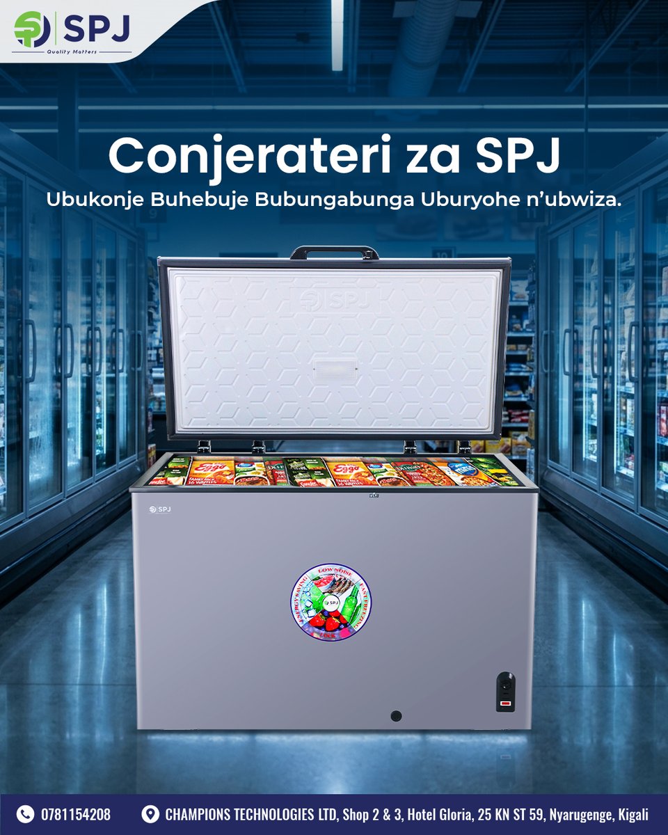 spj_rwanda's tweet photo. Why worry about perishable food when the SPJ Condenser helps you store it safely for a long time? It has powerful refrigeration technology and a large storage capacity, helping to keep your food fresh, ready to cook.
#rwanda #kigali #spj #experiencespj #chestfreezer #freshfood https://t.co/Eqgu5HORDH