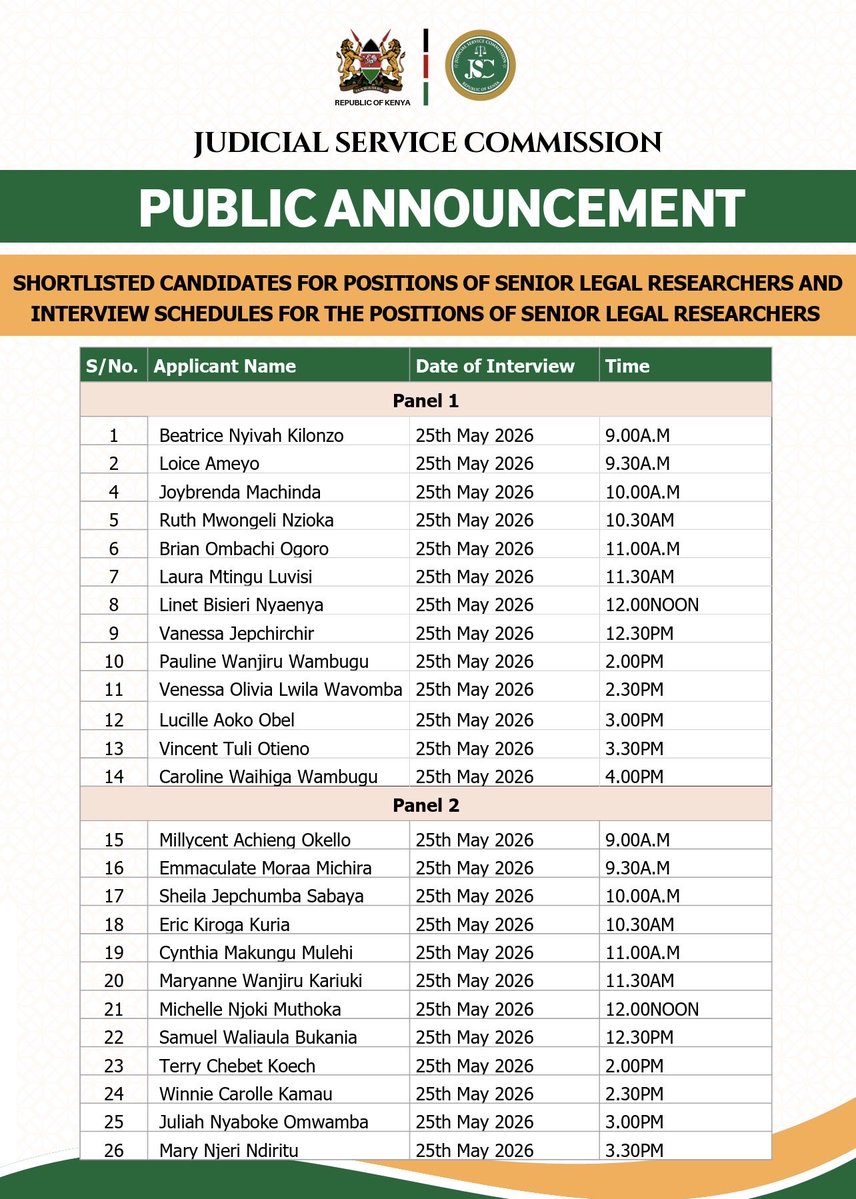 Judicial Service Commission Kenya (JSC) tweet media
