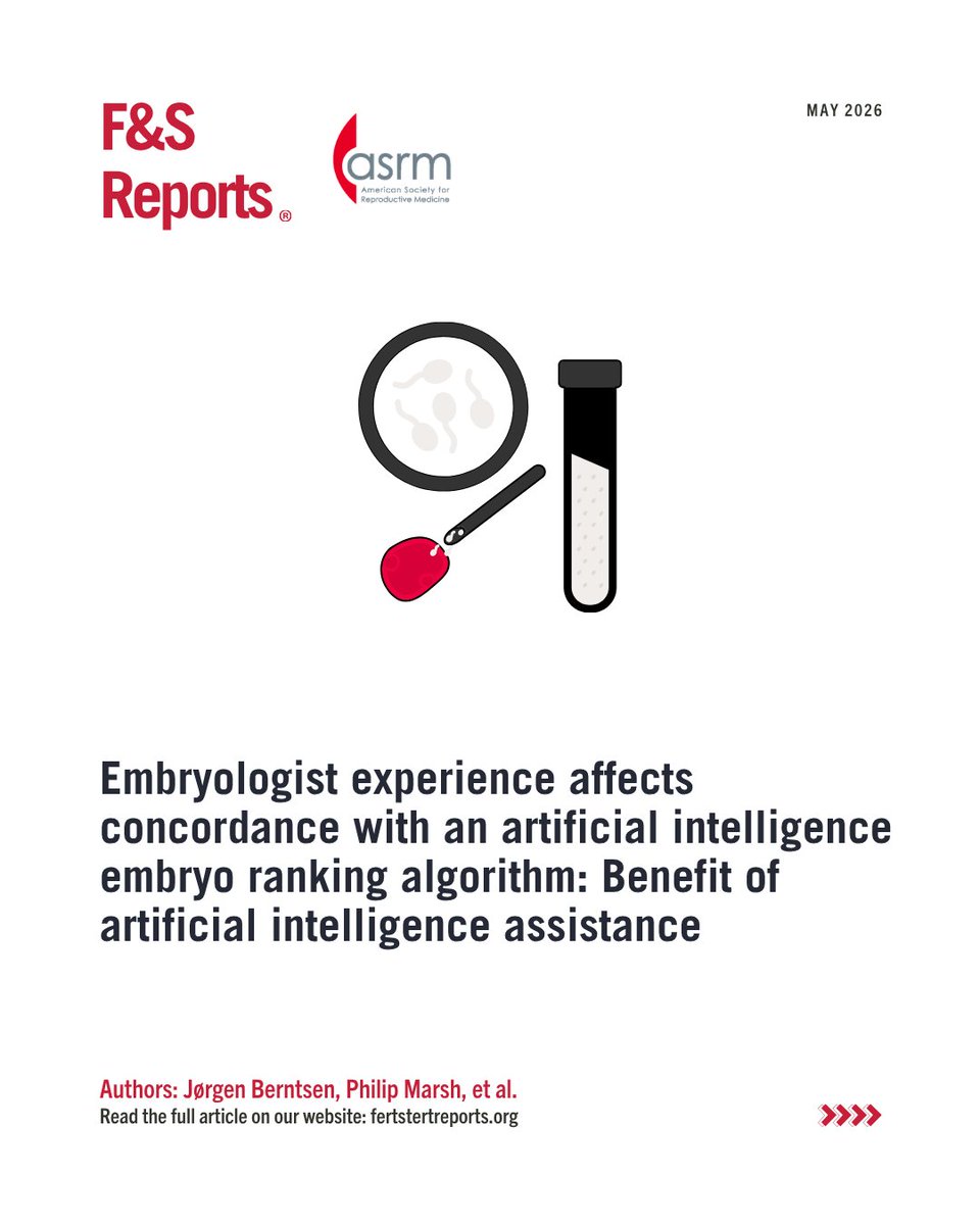 FertStert's tweet photo. 🔴 In F&amp;S Reports:

Embryologist experience affects concordance with an artificial intelligence embryo ranking algorithm: Benefit of artificial intelligence assistance

Full text 👇
https://t.co/6LEW3rdk2Q https://t.co/IV4YAFXOTW