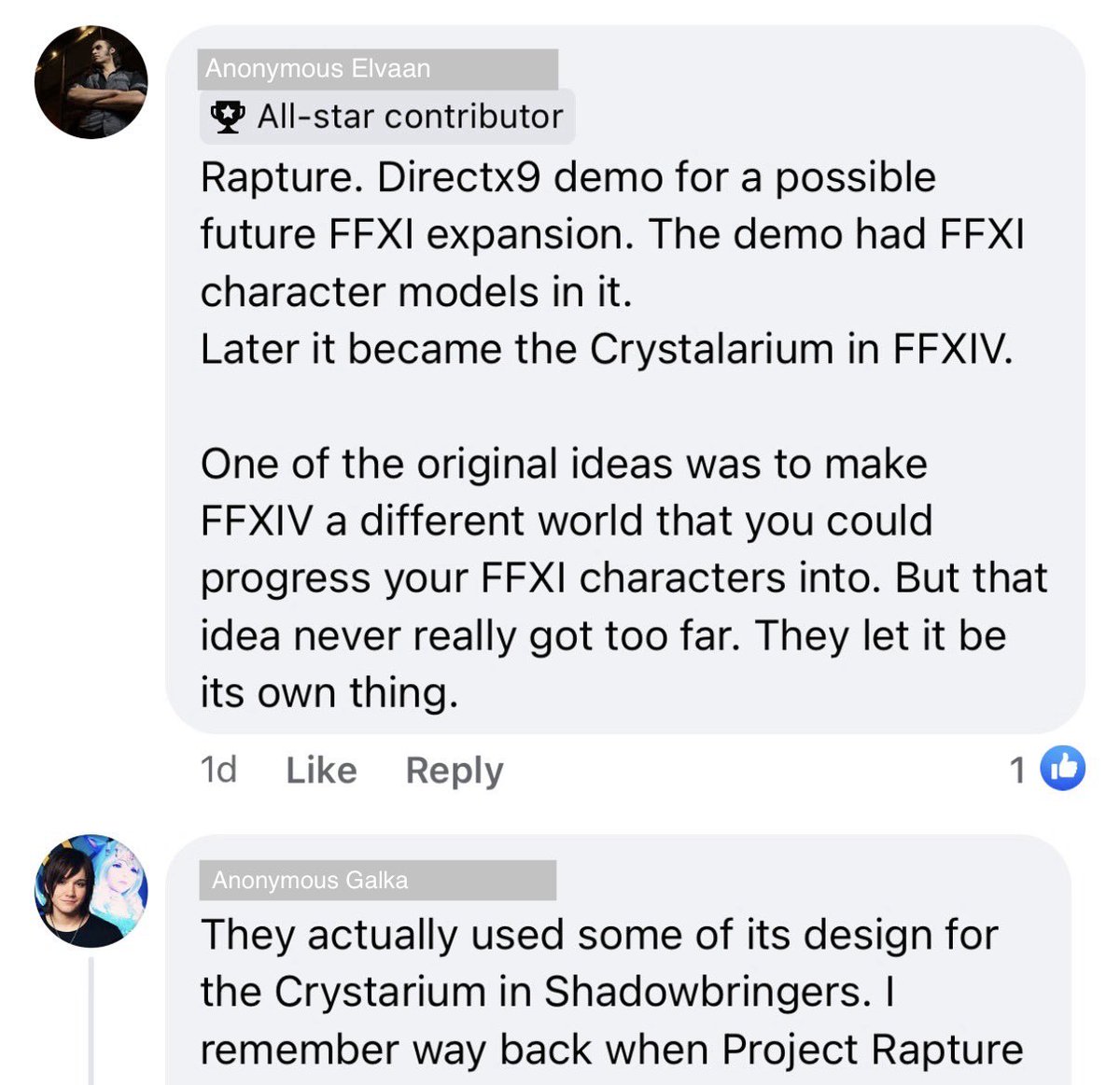 rolanberrypie's tweet photo. I found out that the Crystarium is inspired by a FFXI tech demo called Project Rapture! https://t.co/34BeApq1x8