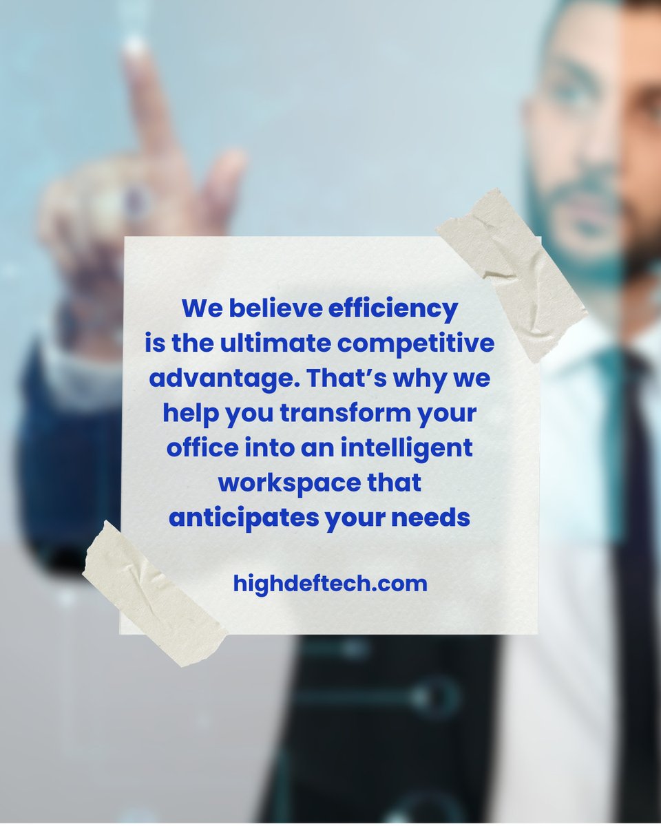 HighDefHDT's tweet photo. A smart office is a smart business! 🚀

We believe efficiency is your biggest asset. At High Def Technologies Inc., we specialize in creating intelligent environments where technology and productivity meet.

Visit our website to see everything we can do for your business. https://t.co/E9utFNouR9