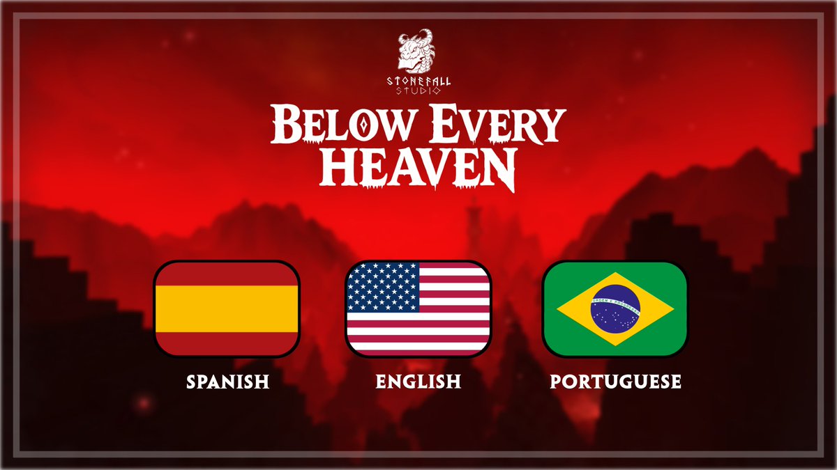 StudioStonefall's tweet photo. You can now play "Below Every Heaven" in 3 different languages! Download the latest update to enjoy all them...
(More languages ​​coming soon)

#Hytale #HytaleModding #BelowEveryHeaven