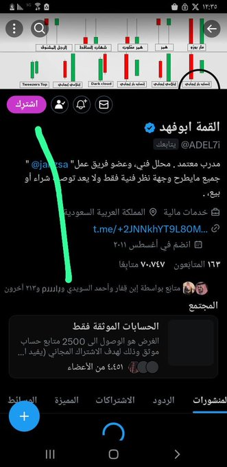 ADEL7i's tweet photo. بسم الله وبه نستعين 
ماذا ستجد في قسم المشتركين.
1-متابعة يومية للمؤشر العام والسوق بشكل عام
2-فرص مضاربيه لحظية ويومية واسبوعية محدثة بشكل يومي. موضح سعر الدخول وسعر البيع وطريقة ادارة الصفقة
3-جدول يومي سهل وواضح لأي شخص موضح فيه سعر الدخول وسعر الهدف ووقف الخسارة مثال:ا��ظر الجدول اسفل
📷
4-حلول للتعليقات لمن لدية شركات خسارتها كبيرة
5-تحديد منطقة الشراء ومنطقة البيع لل��رص ووقف الخسارة
6-متابعة الاحداث العالمية والاخبار التي تؤثر على الأسواق
7- طرح دروس فيديو ومصورة مفيدة في التداول
8- الرد على الاستفسارات عبر الخاص ((مجاني))

طريقة الاشتراك اضغط على الايقونة وانزل تحت وأكمل العملية
📷