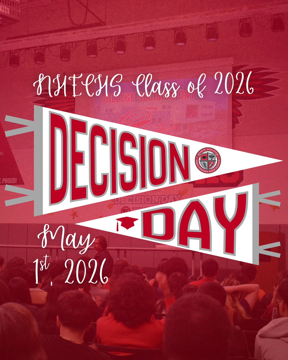 HISD_NHECHS's tweet photo. Looking back at Decision Day for the Class of 2026 ❤️🖤🎓No matter what pathway our seniors choose, we know they’re going to do amazing things, make great memories, and take a little piece of NHECHS with them wherever they go.
#DecisionDay #ClassOf2026 #RedHawks https://t.co/lLuOb5GhbG