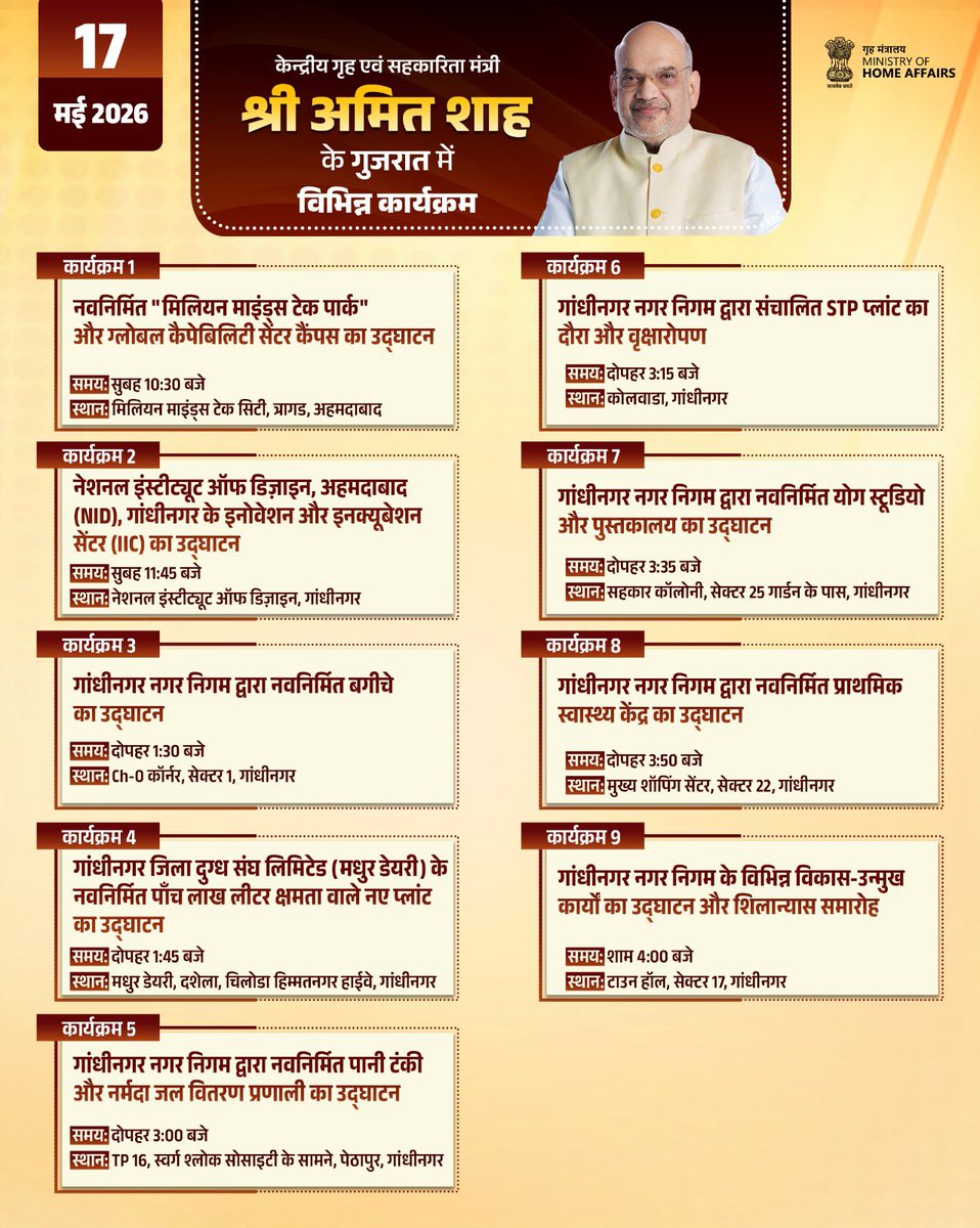 गृहमंत्री कार्यालय, HMO India tweet media