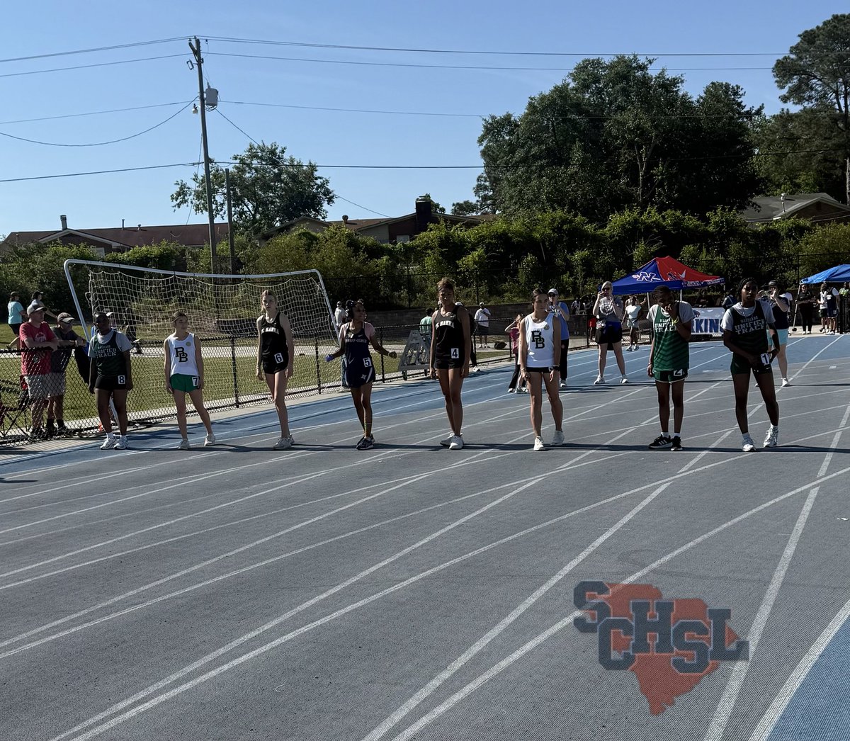 SCHSL's tweet photo. 🚨For the 1st time ever…the SCHSL held the Boys and Girls Unified 100 Meter Dash during the 5A-Division 2 Track and Field State Finals🏃🏼🏃🏽‍♀️🏃🏽🏃🏼‍♀️💪🏼

#WeAreSCHSL #Unified https://t.co/OFdTRuITpP