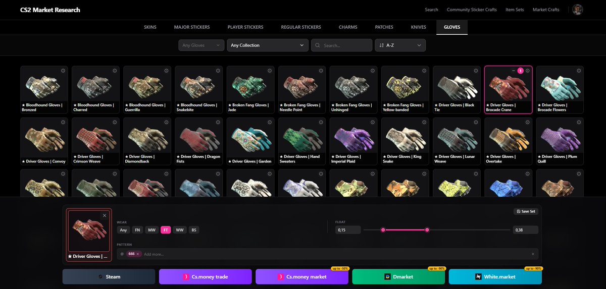 1Bogdanoff's tweet photo. Knives &amp; Gloves search is here 🔪🧤

Filter by float, wear, and paint seed to find the exact item you want.

Save your search as a set, repeat it later, and catch new listings without starting over.

Start here:
Knives — https://t.co/saEg86tFyf
Gloves — https://t.co/VSIQLkivJ3 https://t.co/AYFfAMRVog