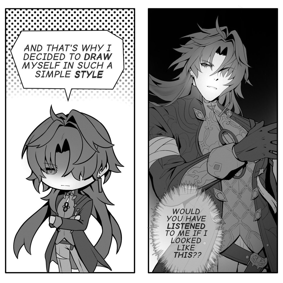 _Elicss_'s tweet photo. I'm listening alright

#blade #hsr #honkaistarrail #bladehsr #manga https://t.co/JENmueSfnz