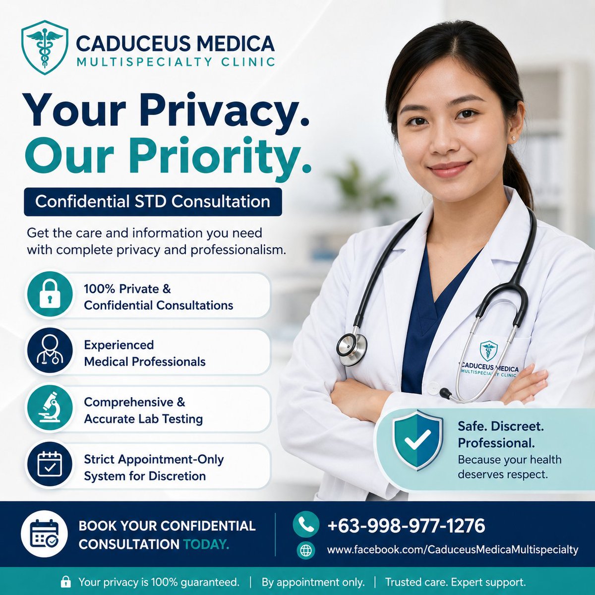 CaduceusM's tweet photo. STI testing shouldn't feel intimidating — it should feel professional, private, and routine.

At Caduceus Medica MultiSpecialty Clinic, it is. ??

Discreet consultations in Quezon City. Book via DM or +63-998-977-1276
#CaduceusMedica #SexualHealthPH #DiscreetCare #KnowYourStatus https://t.co/AIjC75pcGA
