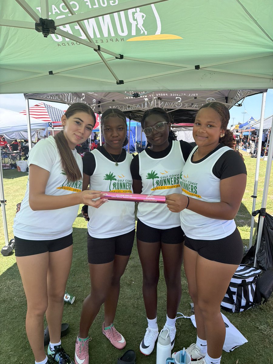 ENMGators's tweet photo. Fast, focused, and finishing strong 🏃‍♀️💨
Our middle school girls 4x100 relay team showed teamwork, determination, and school pride every step of the way. Proud of these girls for representing our gators with heart and hustle today! 🐊 https://t.co/syCcGkZkk5