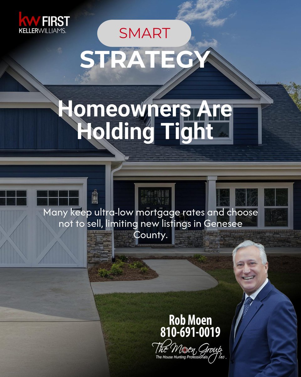 RobMoen's tweet photo. Homeowners in Genesee County holding ultra-low mortgage rates are keeping new listings tight, giving sellers more power and price strength. 

Would you sell in this market, or wait? https://t.co/OsqA8nxddz