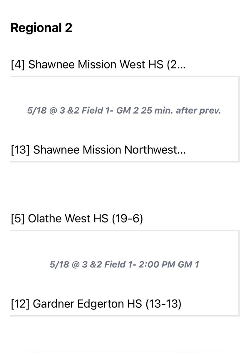 ADButlerOW's tweet photo. OW Baseball will play Regional Baseball Monday afternoon at JOCO 3&amp;2.
@OlatheWestBSB @OWNovacekOWLS @MaBlackOW https://t.co/PzVTxXZkDz