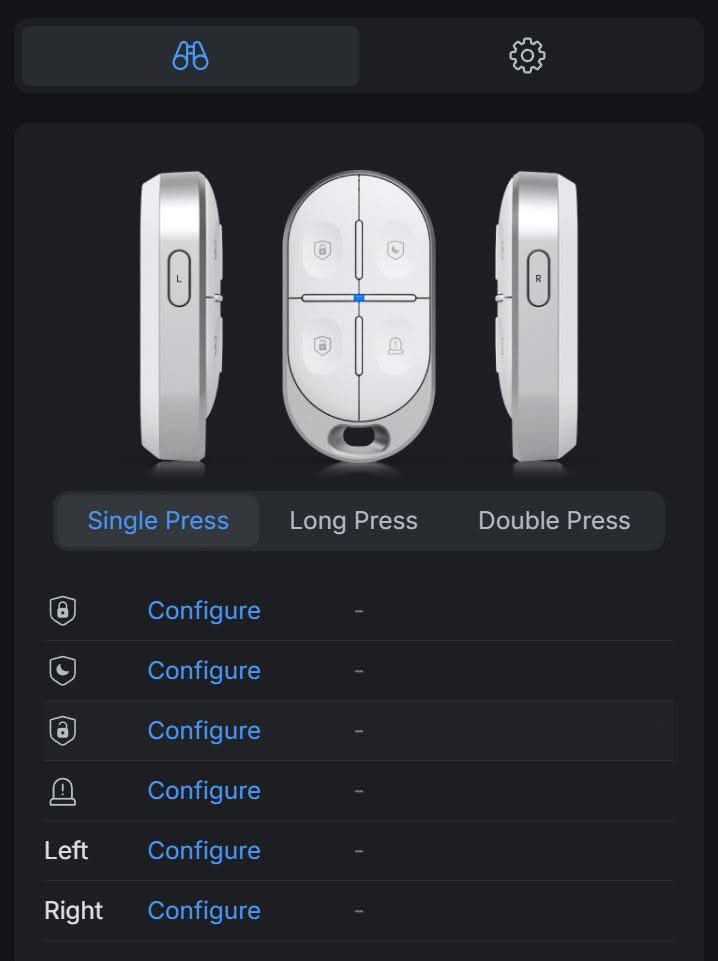 MactelecomN's tweet photo. You can completely customize each button on the Ubiquiti KeyFob. This device is going to be great for arming/disarming opening gates , putting UniFi access into emergency lockdown or access control door.

Now we just need a wall keypad and SuperLink is complete!

Great job @Ubiquiti