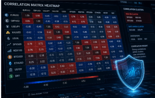 MooreResearch's tweet photo. Why hedge your bets blindly? With #MRCI's daily updated correlation matrix, you can identify which assets move together (+90) or opposite (-90). Benefit: Avoid accidental double-positioning (longing two highly correlated assets) and ensure true diversification in your portfolio. https://t.co/YVhIFaf6XJ