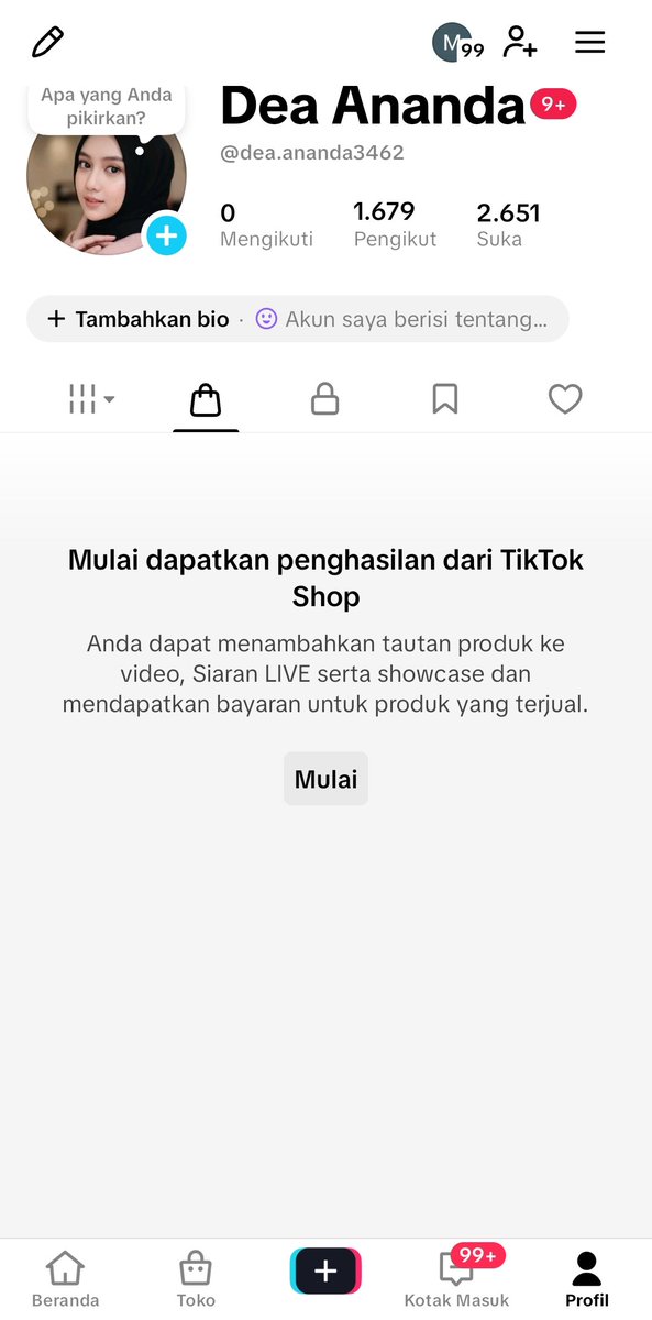 akun tiktok nadia tweet media