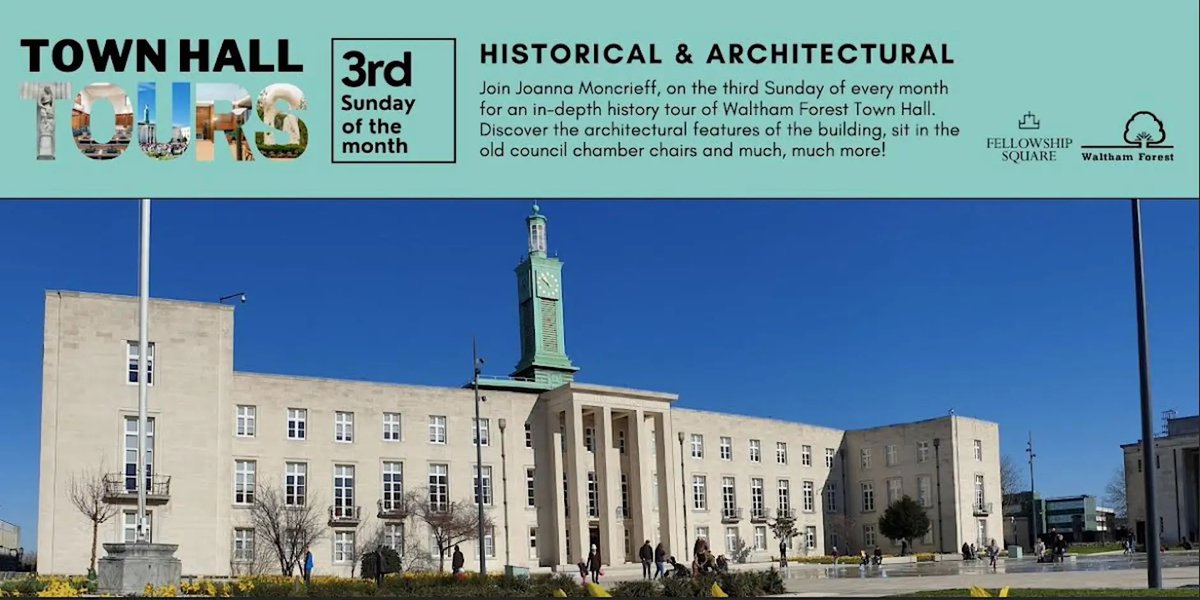 WWalks's tweet photo. Join me tomorrow, Sunday 17th May for a tour of the amazing #WalthamForest Town Hall in #Walthamstow . 12pm and 2pm tours. £10. Tour has been created and thoroughly researched by me https://t.co/8fNQ8eJNVL https://t.co/HPAJZJlycF