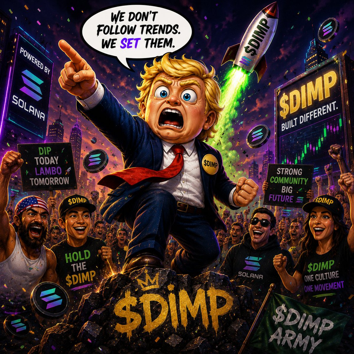 cryptoMegalorrd's tweet photo. The funny thing about internet culture is how quickly attention spreads once people connect with something.

One meme turns into ten.
One post turns into discussions everywhere.

Then suddenly the whole timeline is watching the same thing at once. 😂👇#DIMP 
@Dimponsol https://t.co/uZDzebLFtp