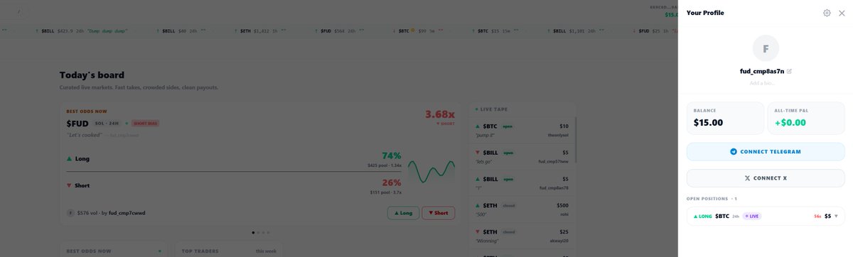 yferlfyi's tweet photo. @FUDmarkets @base @GenLayer Finally! Real onchain conviction trading. Fake takes get faded, winners printed. Trading the FUD on @FUDmarkets 🔥 https://t.co/XwuzryTjFx