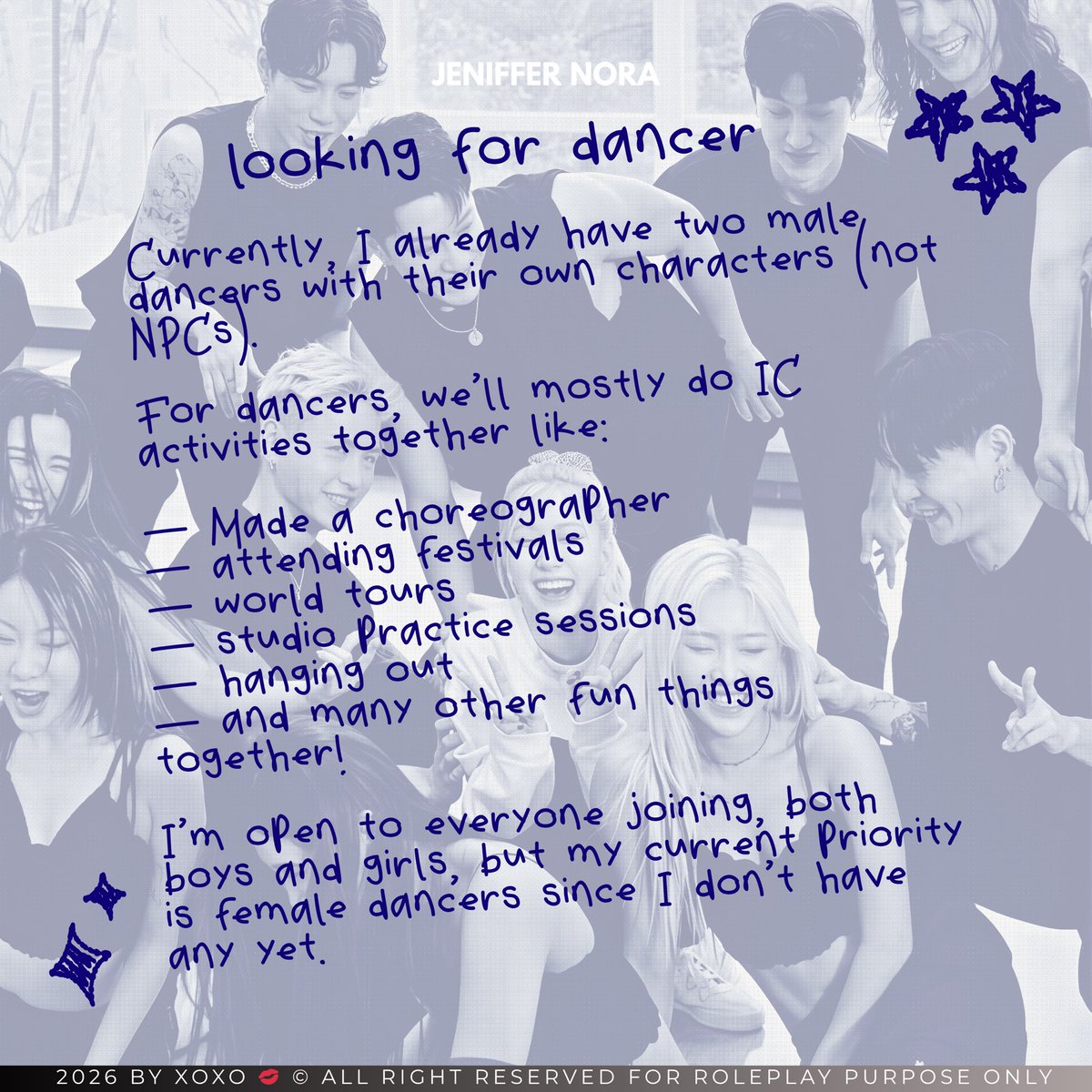 sinceleryjen's tweet photo. ⠀⠀⠀

HELP RETWEET 🖤

Hi everyone! I’m Jeniffer Nora

Right now, I’m looking for dancers to join J-Team. 

For the full explanation and details, please check the pictures provided above. I really hope to find people who can stay active and work together comfortably with the team. It’s completely okay if you’re in loyo mode as long as you’re there when needed and willing to cooperate together. 🥹☝🏻

If you’re interested or want to ask anything, feel free to contact me anytime. Thank you so much 🖤

⠀⠀⠀