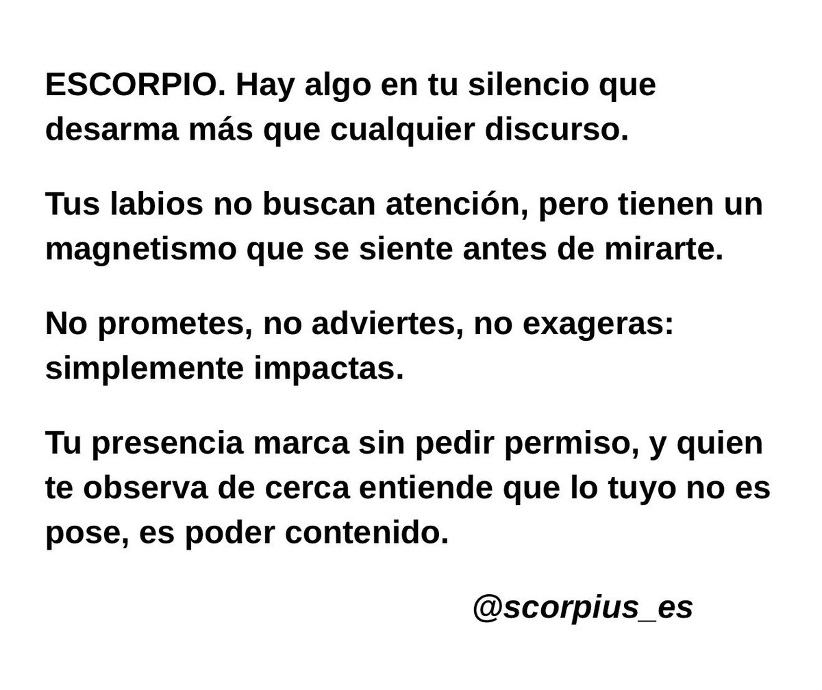 scorpius_es's tweet photo. Si quieres entender a quienes conquistan sin ruido y dejan huella sin intentarlo, este es tu lugar.
#escorpio #horoscopo #astrologia #signos #zodiaco https://t.co/FIRMq1EqsU