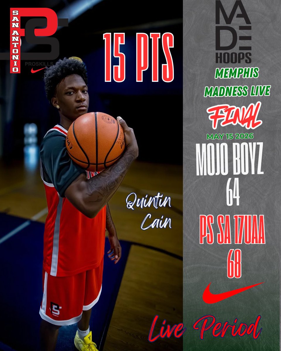 ProSkills_SA's tweet photo. Great start to the @madehoops #memphislive event.
@quintincainn2 with 15 points in a great performance! 
@AG_Anderson33 @ProskillsTalley @JudsonHoops1 @judson_jaguar @JISDRocketPride @JISD_ATHLETICS @SA_Sports @SSports_Media @GASOTim @AlamoCityHoops1 @jayfrye @KevinOneEye @C0RTSiDE @ProSkillsEYBL @Revocruit @JC4PT