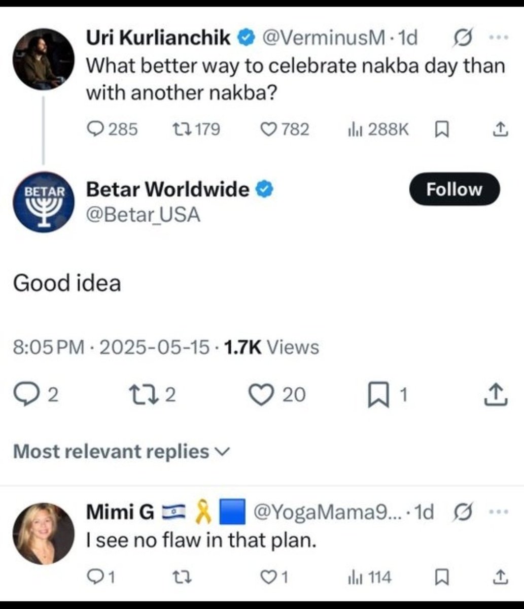 EnglishBelle3's tweet photo. Make no mistake, @TRobinsonNewEra's Zionist handlers purposely chose this date, because they're cruel, sick demons.

@Betar_USA (the abhorrent final screenshot) are the far-right extremist organisation, with roots in terrorism against the British, who hosted TR in Israel. Scum. https://t.co/b3MG5Tn4tq