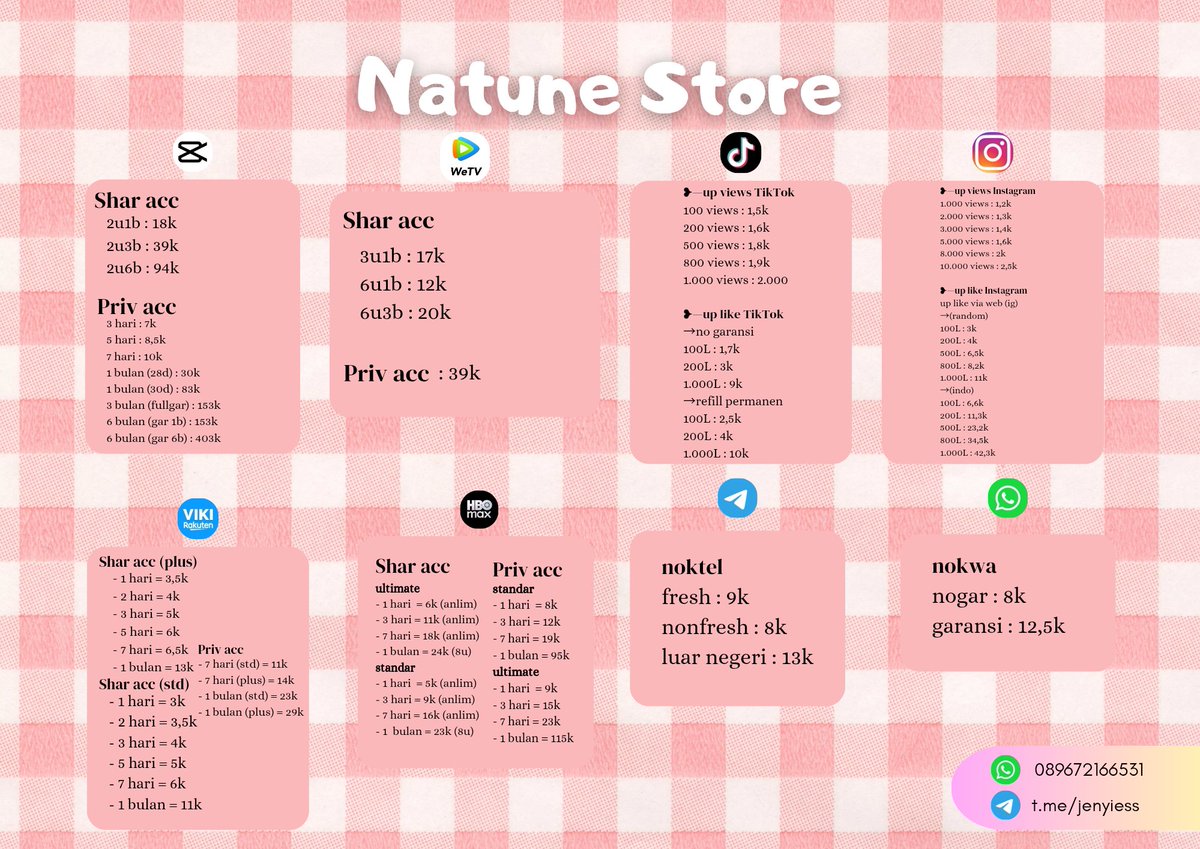 Natune Store (app prem, top up game) tweet media