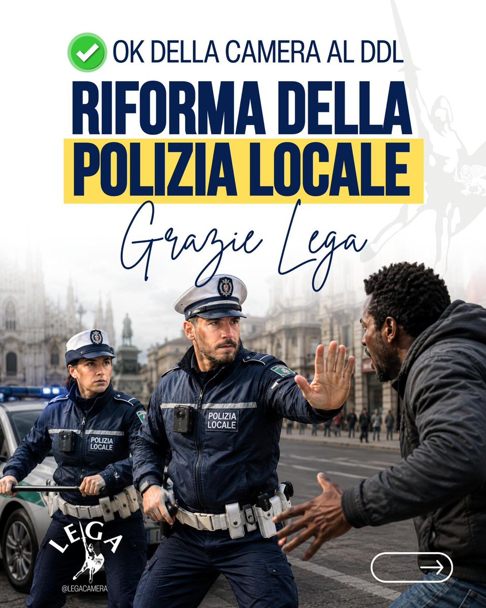 ManfrediPotenti's tweet photo. 🔵 #RIFORMA #ATTESA ED #APPROVATA #GRAZIE ALLA #LEGA
Grazie alla determinazione della Lega, dopo trent'anni è stata finalmente approvata dalla Camera la legge di riforma e riordino della polizia locale.
https://t.co/Mq7uxfJwba https://t.co/B8LmRkpwxq