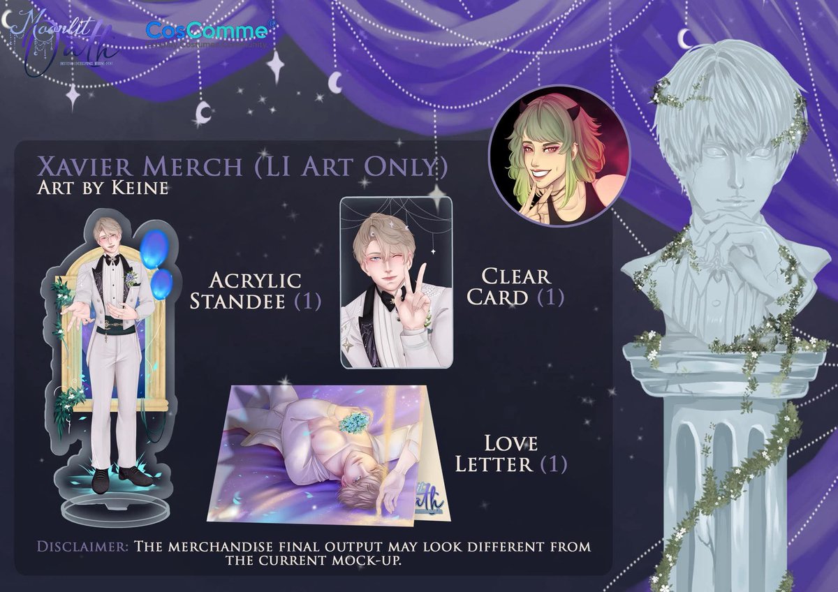 KohisekaiTeam's tweet photo. Up next, we have Xavier's merch bundle. These gorgeous artworks are made by our partner artist, Keine!!!

Register here now:
https://t.co/JovOHckMQz

📍: Cebu Family Suites | June 27, 2026 (Saturday)

#lads #loveanddeepspace #xavier https://t.co/tN43KDja6p