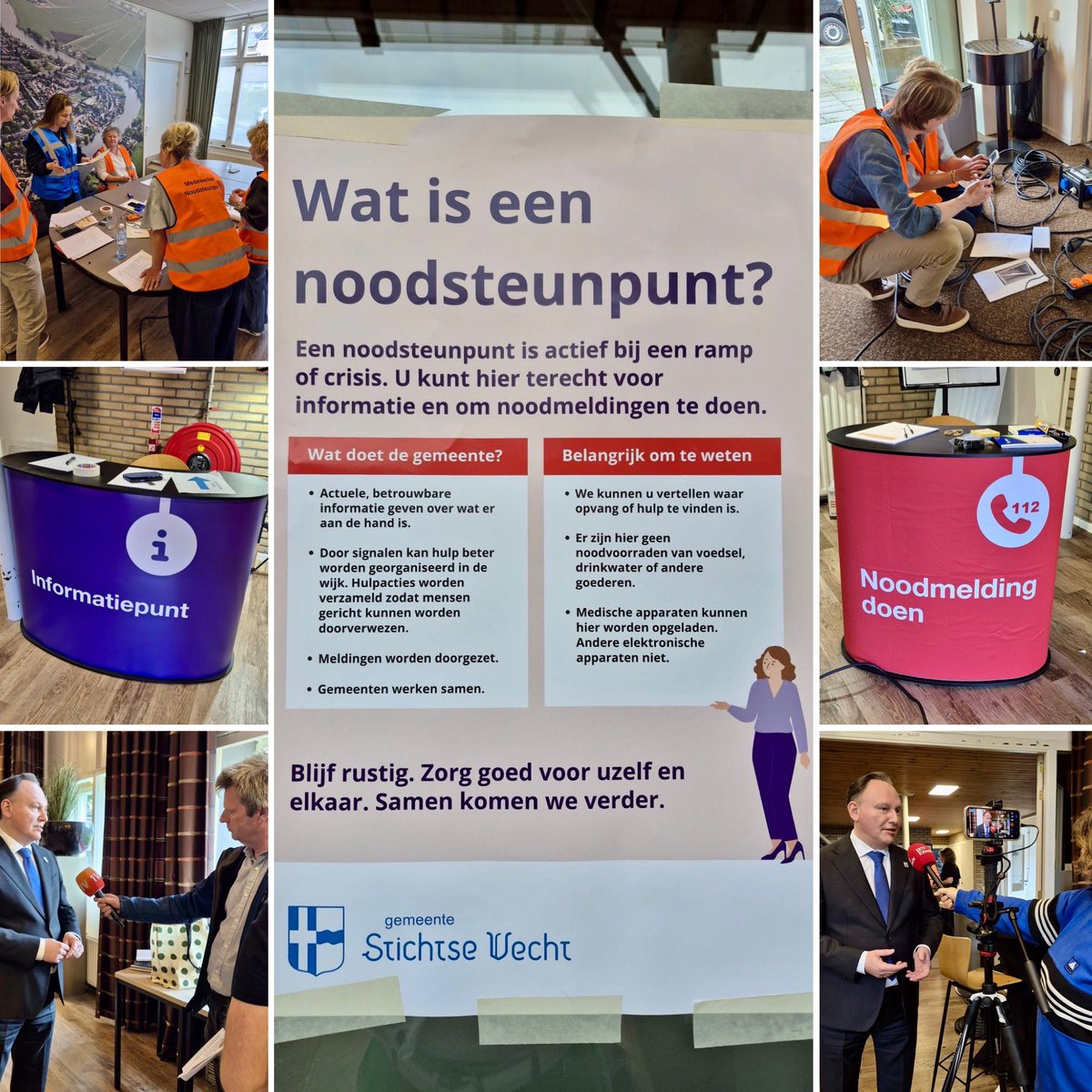 apreinders's tweet photo. Scenario: langdurige stroomuitval.

Dinsdag oefenden we op vijf locaties de opbouw en inzet van noodsteunpunten. De grootste oefening tot nu toe in ons land! Leerzaam en waardevol voor onze crisisparaatheid.

Wat je zelf kunt doen? Kijk op https://t.co/QgM2LB7b9U

#StichtseVecht https://t.co/L6U5zsRpaA
