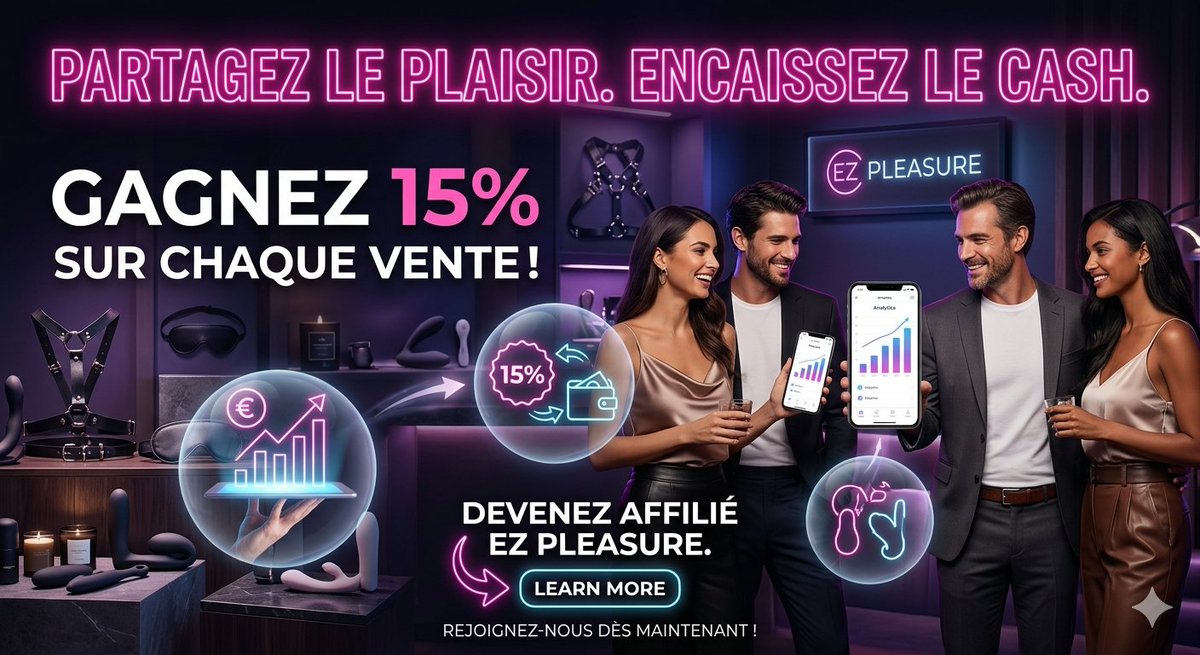 EzPleasure's tweet photo. Envie de monétiser ta communauté ?
Deviens affilié EZ Pleasure et touche 15 % de commission sur chaque vente grâce à ton lien unique. Catalogue ultra-chaud et livraison discrète assurée !
Rejoins le club ici : https://t.co/tKZrKXN2uX
#Affiliation #BusinessEnLigne #EzPleasure https://t.co/sksvln0tQt