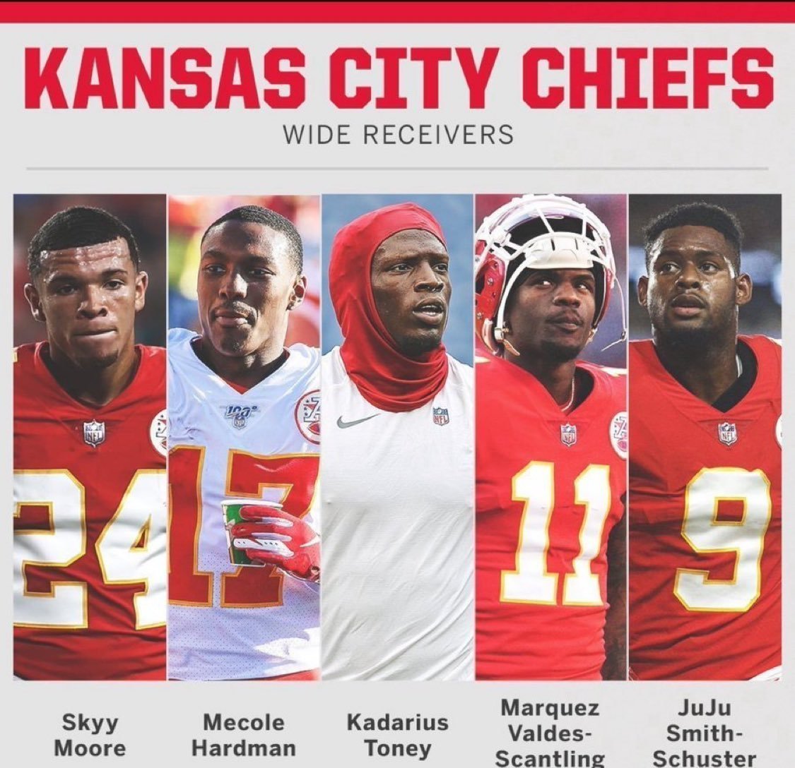 BradHensonPro's tweet photo. Mahomes won a Super Bowl with these WRs https://t.co/ouX3qZbFF2