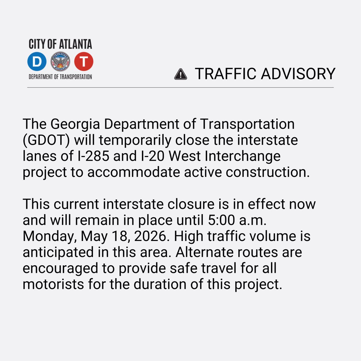 Atlanta Department of Transportation tweet media