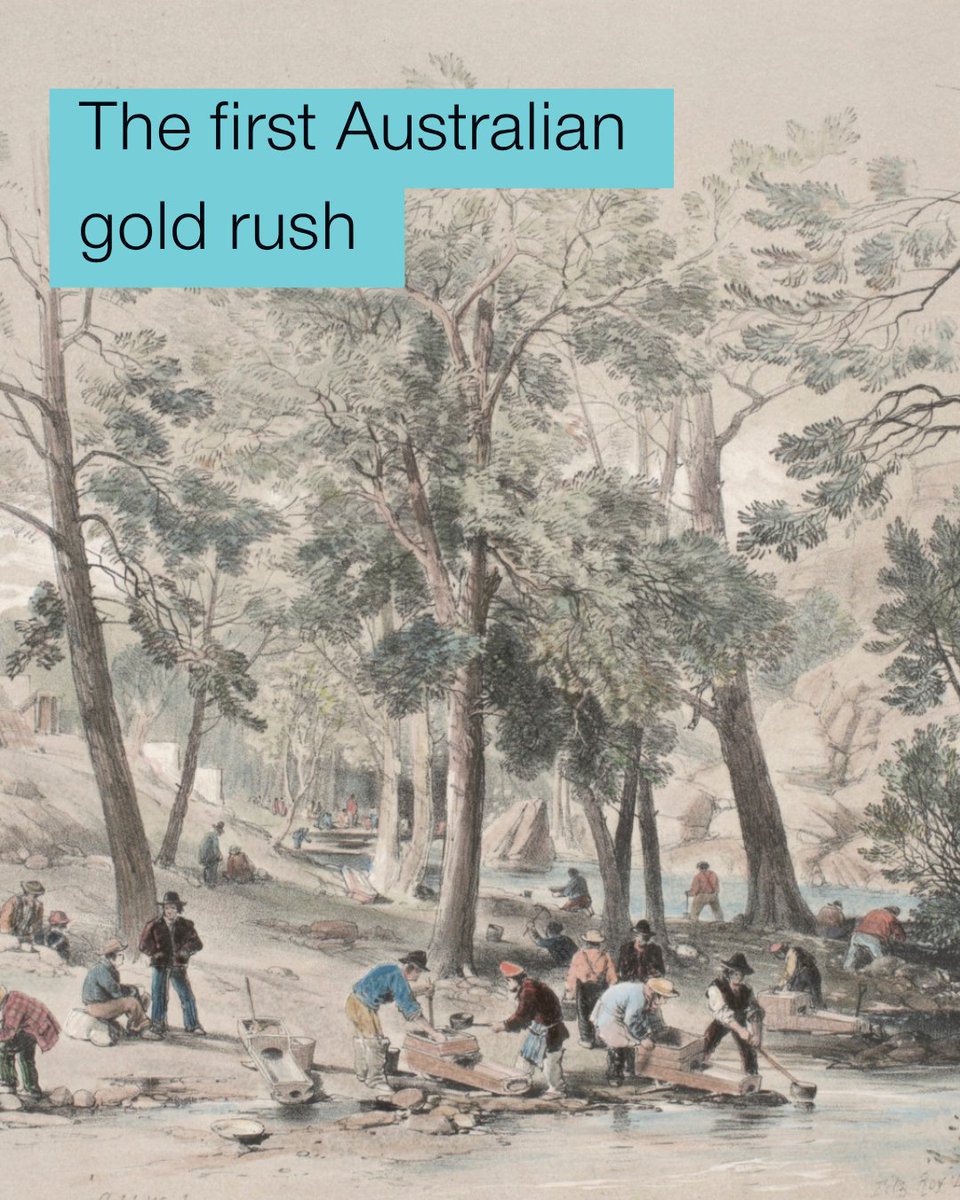 nma's tweet photo. The gold rush began in May 1851, when gold was first discovered at a site called Ophir, near Bathurst ⛏  

Hundreds of diggers ran to the site, in search of fortune. 💰

Learn more: https://t.co/lfXc7mnwaR https://t.co/CAbRS9mVGw