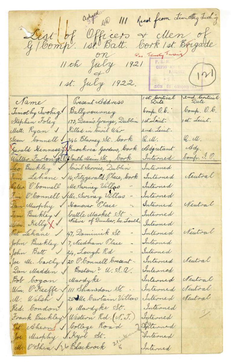 RobLooseCannon's tweet photo. Was your ancestor in the IRA, Cumann na mBan or Na Fianna Éireann in the 1920s? You might be able to find them on this new Irish Military archive! The Nominal Rolls have a comprehensive record of the membership, ranks, and structures of those organisations on two specific historic dates. During the Truce (11 July 1921) and the outbreak of the Civil War (1 July 1922). 

The archive was compiled in the 1930s to verify pension claims, and have some fascinating details like operational positions across local battalions, flying columns, and international units. Its brilliant, check it out
https://t.co/9YBaWMyf5n