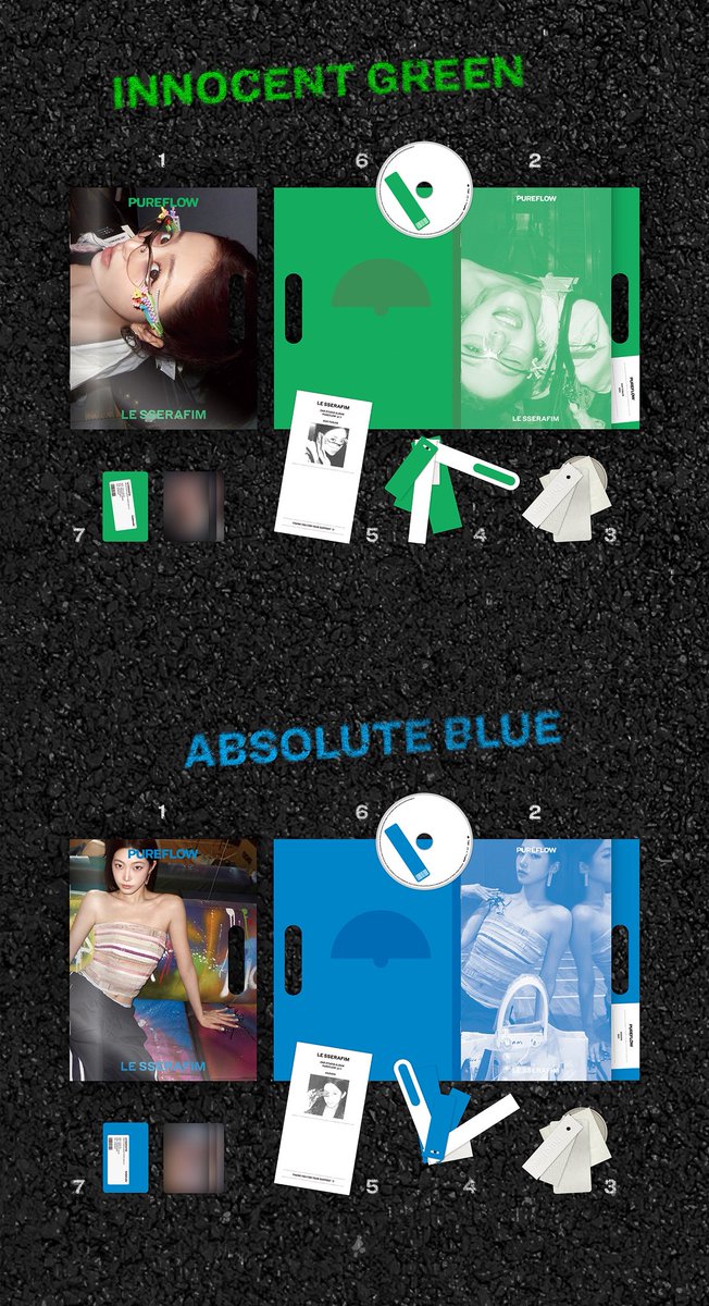 cherryorders's tweet photo. LE SSERAFIM - 2nd Album : PUREFLOW pt.1

💿 Compact
🤍 (OT5) CLEAN WHITE 
🩶 (KCW) CLEAR SILVER
🩷 (SKR) CRYSTAL PINK
💚 (HYJ) INNOCENT GREEN
💙 (KZH) ABSOLUTE BLUE
❤️ (HEC) PRISTINE RED

Outer Cover
Photobook 24p
Tag Paper
Tag Sticker
Receipt
CD-R
Photocard Random 1 out of 3 https://t.co/Gj0ZUKAixa